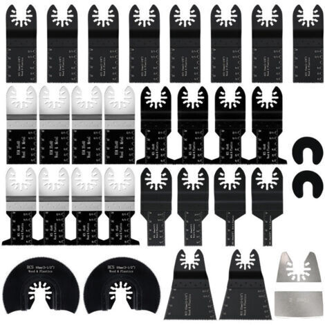31Pcs Accessoires pour Outils Oscillants,Professional Lame Outil Multifonction Kits coupe bois/métal/plastique,Lame de Scie Oscillante Universelles pour Fein Multimaster,Dremel,Bosch,Makita,Dewalt