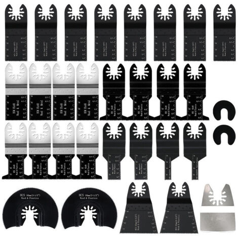 31Pcs Accessoires pour Outils Oscillants,Professional Lame Outil Multifonction Kits coupe bois/métal/plastique,Lame de Scie Oscillante Universelles pour Fein Multimaster,Dremel,Bosch,Makita,Dewalt