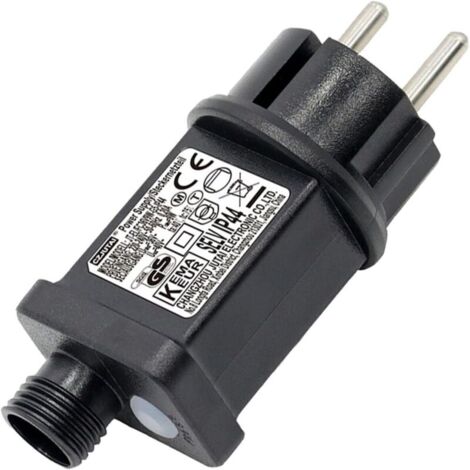 31V 6W Lichterketten-Transformator, IP44 wasserdicht, 8 Beleuchtungsmodi, Timerfunktion, versorgt bis zu 1800 LEDs mit Strom