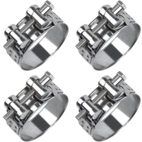 32 35mm Collier de Serrage Inox 4Pcs, 304 Métallique Collier Durite, Collier Serrage Réglable en Acier Inoxydable Convient pour Tuyau, Home Gaz