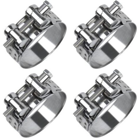 32 35mm Collier de Serrage Inox 4Pcs, 304 Métallique Collier Durite, Collier Serrage Réglable en Acier Inoxydable Convient pour Tuyau, Home Gaz