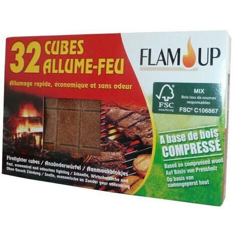 FLAM'UP 32 ALLUME FEU NAT BOIS COMPRESSE