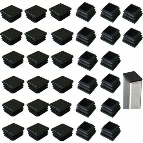 - 32 bouchons carrés en plastique noir (40 x 40 mm) pour produits métalliques, XU, Chaises, Canapés et tables (NPTERBL) --Crezuo