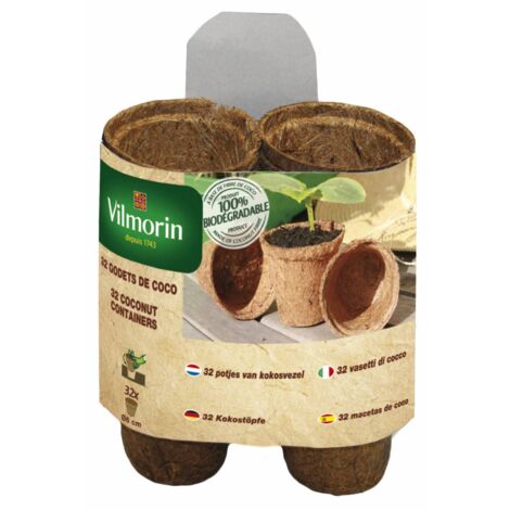 32 Godets Coco ronds diametre 6 cm Vilmorin