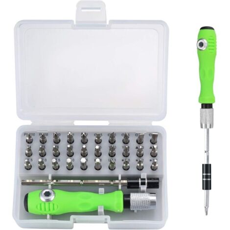 32-in-1 Präzisionsschraubendreher-Set – Mini-Magnetschraubendreher – Werkzeugset mit verstellbarem Griff und Schaft zur Reparatur von Elektronikgeräten, PCs, Laptops und Glas