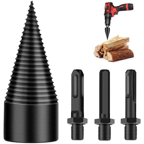 32-mm-Kegelbohrer, Holzspalter, Stufenbohrer, Holzspalter, elektrischer Kegelbohrer, Holzspalter, Brennholzschneiden, Antriebskegelschraube, Holzspalter