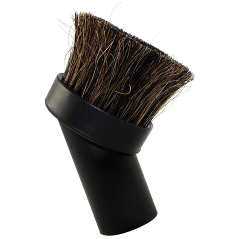 Image of 32 mm runde Staubbürste, schwarzer Pferdehaar-Staubsaugeraufsatz, 36 mm