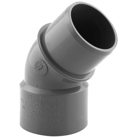 ø 32 mm, un coude PVC évacuation, 45° M-F - jardiboutique
