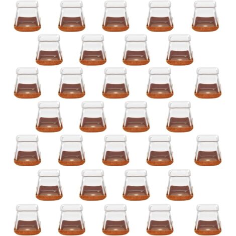 32-Pack Square Chair Leg Floor Protectors - Furniture Pads Floor Protectors with Thick Felt Pads for Hardwood Floors - Non-Slip Round & Square Leg Caps (Fit:27-36mm)