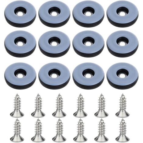32 Patin Chaise, Rond 22mm, Teflon, Vis Inox, Protection Sol, Meuble