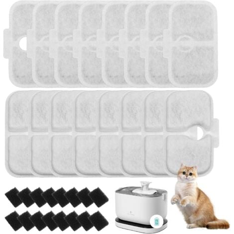 COOCHEER 32 Petlibro Cat Waterer Filters, Compatible with PLWF105/PLWF115/PLWF005 Waterers, with 16 Filter Cartridges and 16 Foam Sponges.