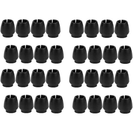 32 pezzi Coprigambe per sedie, Protezioni per gambe di sedie, Coprigambe in gomma per sedie, Coprigambe rotonde, 12-17 mm (nero)