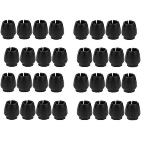 32 pezzi Coprigambe per sedie, Protezioni per gambe di sedie, Coprigambe in gomma per sedie, Coprigambe rotonde, 12-17 mm (nero)