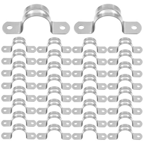 32 Pièces Colliers de U Tuyau 20mm Serre Joint Tuyau 304 Acier Inoxydable Collier de Serrage Pince pour Tuyaux U Collier de Fixation Pince a Collier pour à Maison Cuisine Tuyau 20mm