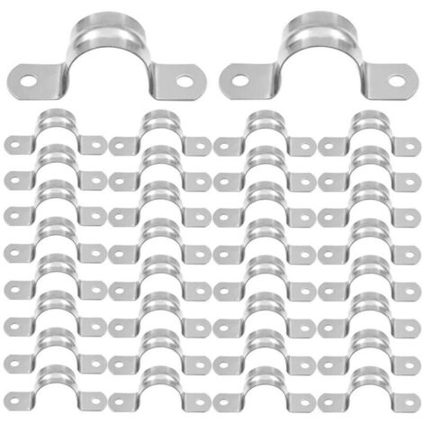 32 Pièces Colliers de U Tuyau 20mm Serre Joint Tuyau 304 Acier Inoxydable Collier de Serrage Pince pour Tuyaux U Collier de Fixation Pince a Collier pour à Maison Cuisine Tuyau 20mm