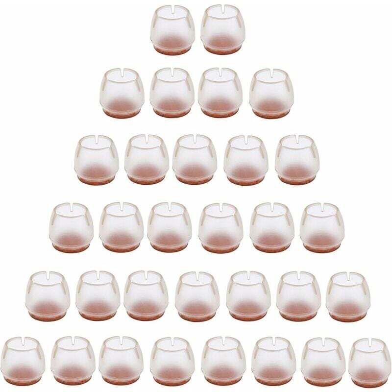 32 pièces de silicone chaise cap pied pad meubles table jambe protecteur de sol transparent chaise jambe cap pour 25-29 MM jambes rondes