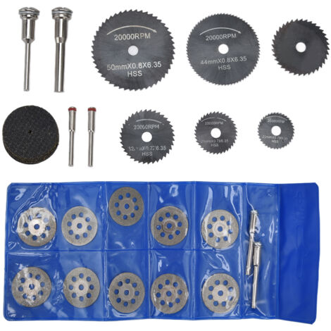 32 pièces disques de coupe HSS pour métal, lames circulaires diamant et meules résine pour meuleuse d'angle