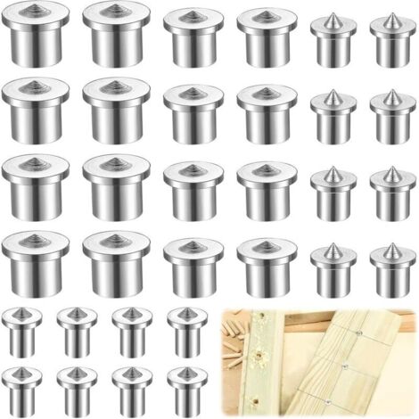 32 Pieces Dowel Centering Point, Dowel Centering Tip for Carpentry and Joinery Doweling (6/8/10/12 mm)