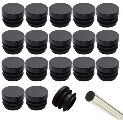 32 pièces Embouts ronds nervurés pour pieds tubulaires de meubles, tables et chaises, embouts d'étanchéité en tube rond (16 mm)