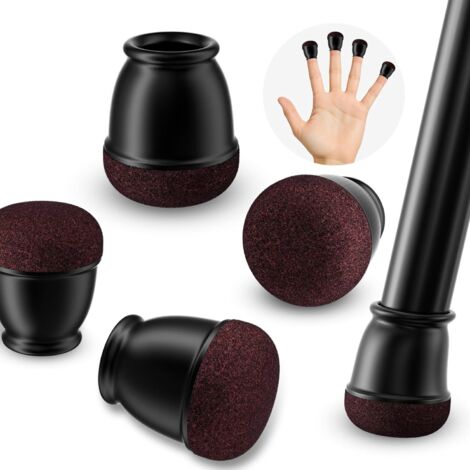 32 pièces Patins Chaise Silicone Souple, 10-15mm Embouts Pieds de Chaise Ronds Noirs, tampons Feutre Bruns