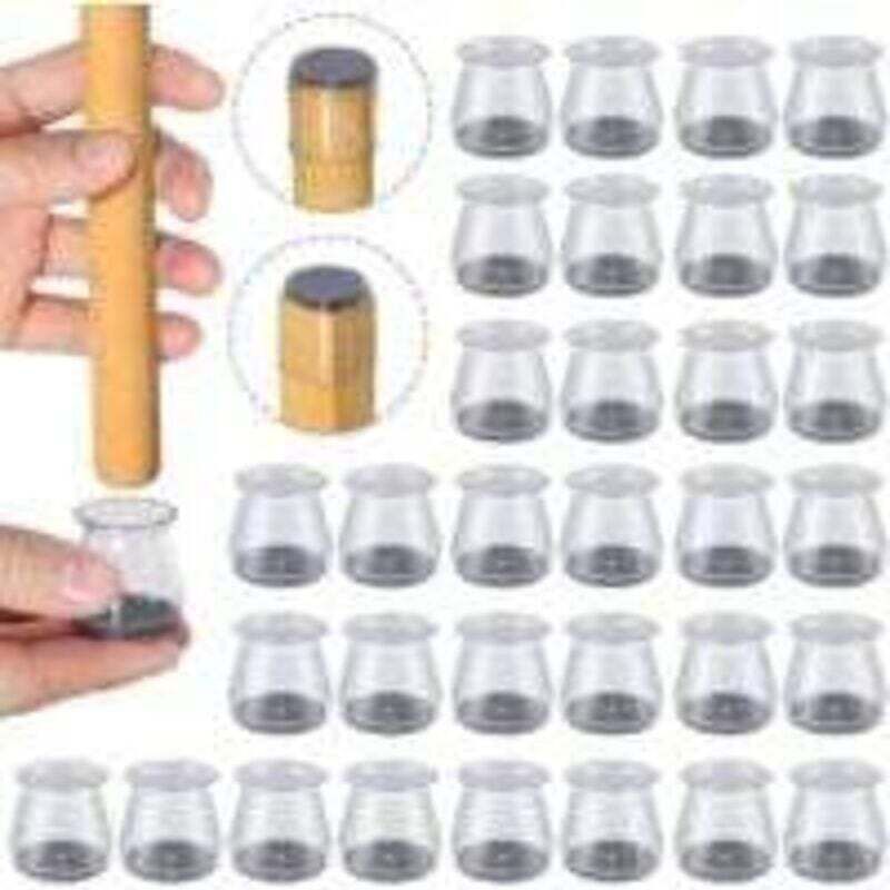 32 pièces Protection Pied de Chaise Silicone,Taille: Petit (Fit 23 - 32 mm) , Petit Patin de Chaise, Protections de Sol en Silicone Transparent pour