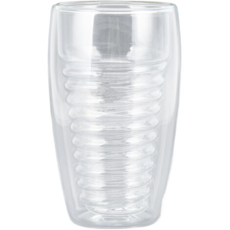 320 ml doppelwandiger Glasbecher, hitzebeständig, glänzend und isolierend, für Büro, Zuhause oder Café