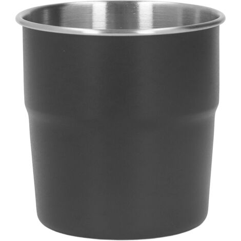 320 ml Edelstahl-Isolierbecher, doppelwandiger Metallbecher für Kaffee, ideal für Zuhause und Camping, Farbe: Schwarz.