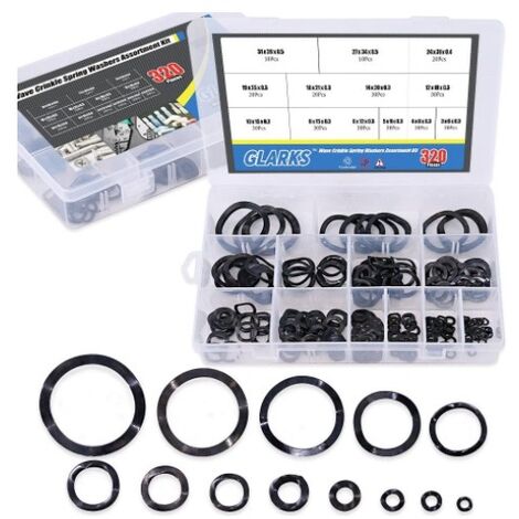 320 pièces M3-M31 Kit de combinaison de rondelle ondulée en acier au carbone rondelle ondulée en acier au carbone ressort ondulé de Compression,HANBING