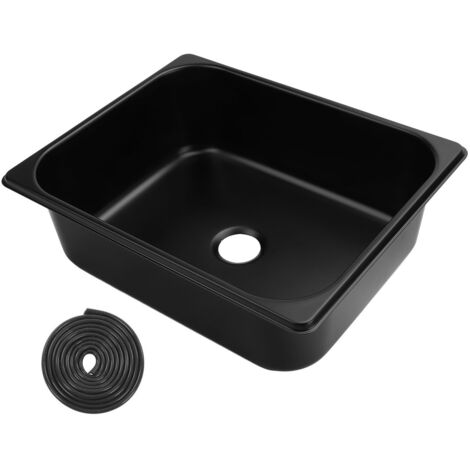 320 X 260 100 mm RV Évier 304 en acier inoxydable polyvalent carré cuisine salle de bain lavabo avec sortie 40 mm pour bateau caravane camping-car
