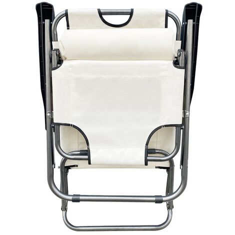 MEDIAWAVE STORE 320389 Tumbona 2 en 1 reclinable Onshore plegable en metal textilene Color: Beige