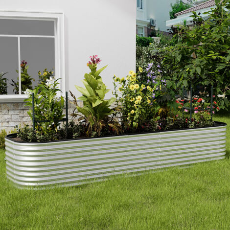 320cm  Gardens Plan Oval-Shaped Galvanized Steel Raised Garden Bed