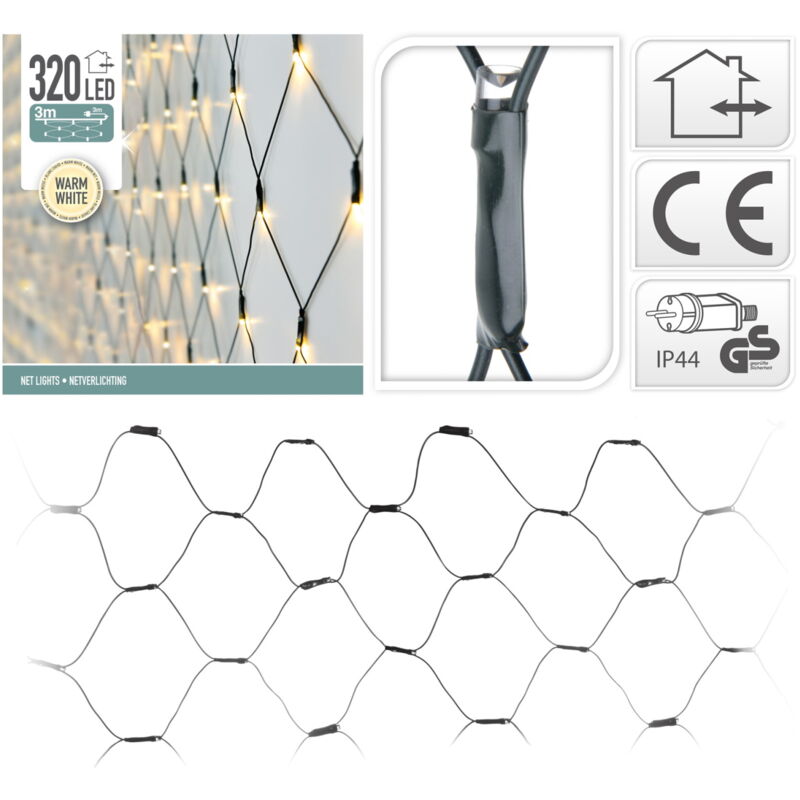 S.i.a - Lichternetz mit 320 LEDs warmweiß für Innen & Aussen