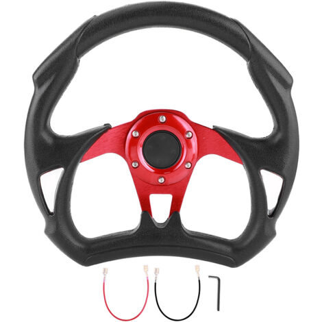 320mm / 12.5in Sport Volant PVC Cuir Coutures avec Bouton de klaxon Pièces de voiture universelles modifiées.