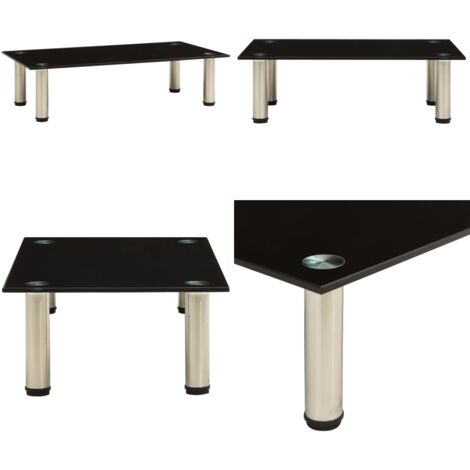 322761  TV Stand Black 60x35x17 cm Tempered Glass - Stand TV - Tavolo TV