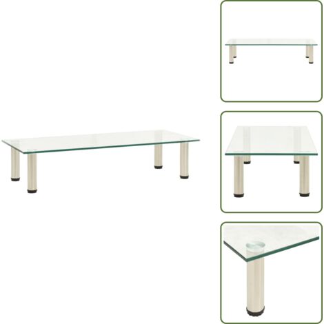 322766 The Living Store TV Stand Transparent 80x35x17 cm Tempered Glass - Tavolo TV