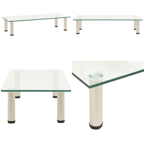 322766  TV Stand Transparent 80x35x17 cm Tempered Glass - Tavolo TV - Vetro temperato