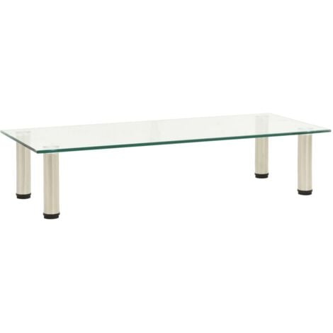 322766 vidaXL TV Stand Transparent 80x35x17 cm Tempered Glass