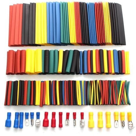 328x Gaine Thermo Rétractable + 250x Cosse Electrique Isolée à Sertir Connecteur