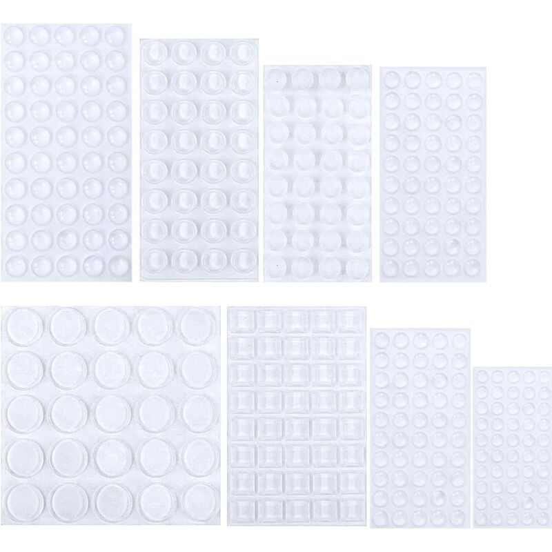 329PCS Tampon de Protection en Caoutchouc, Amortisseur Porte Placard, Tampon Caoutchouc Transparent Pieds, Butées de Protection en Caoutchouc Pour