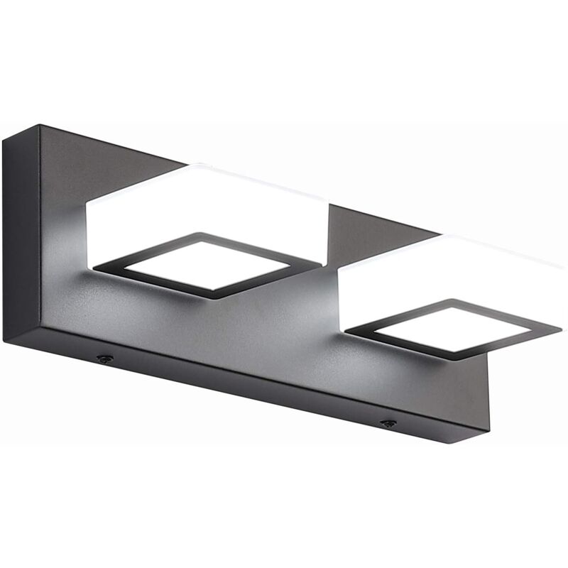 32cm carré LED miroir lampe frontale lampe murale maquillage lumière, deux têtes, 6W, 4000k lumière neutre