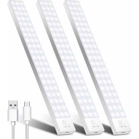 2pcs Lampe de Placard 69 LEDs Veilleuse Réglette LED Sans Fil