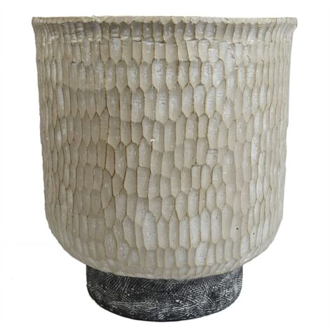 32cm x 29cm Brushed Gold Stone Effect Planter Composite Plant Pot