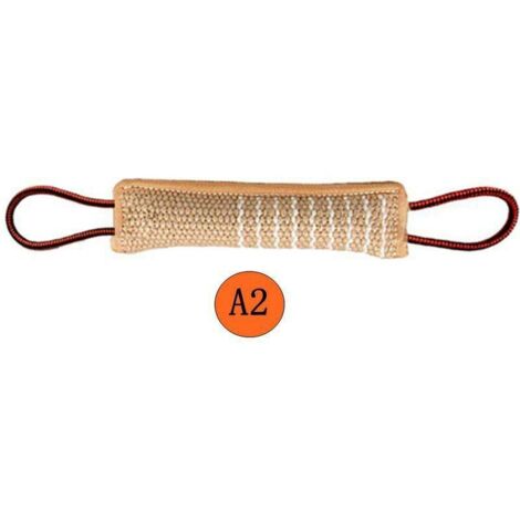 32cm,(Liseré beige)Boudin À Mordre en Jute pour Chien, Jouet Morsure Chien Extra Robuste, Durable, Jouets interactifs pour Les Chiens de Moyenne à Grande Taille, idéal pour Le tir à la Corde