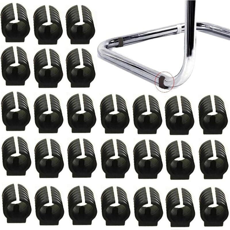 32pcs (25mm,Noir) Patin Pied Chaise Tube Embout Tampon Capuchon Bouchon Protection Plancher Meuble Forme U En Plastique Chaise Casquettes,Chaise