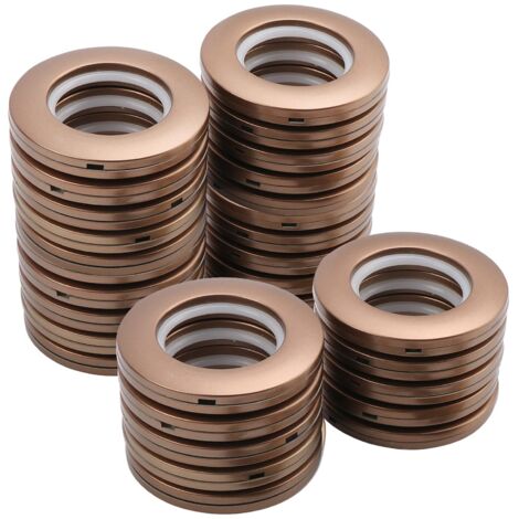 32pcs Anneaux à œillets de Rideau Anneaux en Plastique Ronds Clips Anneaux de Bricolage Intérieur Diamètre 40mm(Café)