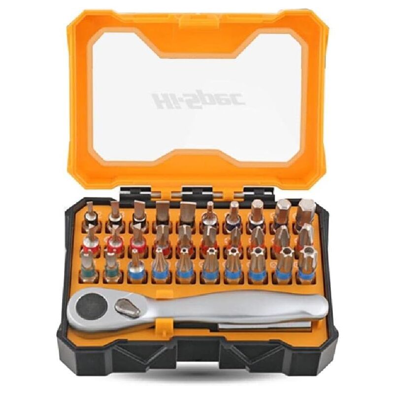 32pcs ensemble de tournevis de sécurité, ensemble de tête de tournevis visseuse à cliquet à 72 dents en acier vanadium