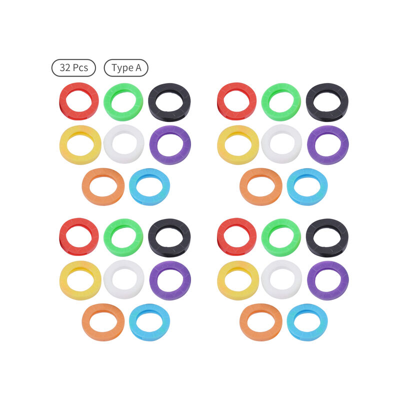 32pcs Hollow Multi Color portachiavi in gomma Soft...