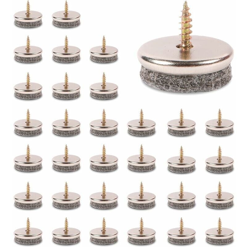 32Pcs Patin De Chaise, 28mm Diameter Patin Chaise. Patin Meuble Ave Feutres épai De 5mm Sont Une Protection Idéale Du Pied De Chaise, Avec Une