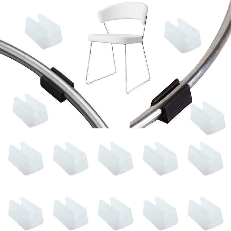 32pcs Patin Pied Chaise Tube Embout Tampon Capuchon Bouchon Protection Plancher Meuble Forme u en Plastique Chaise Casquettes,Chaise Jambe Caps