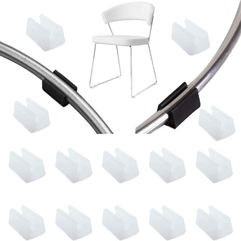 Ersandy - 32pcs Patin Pied Chaise Tube Embout Tampon Capuchon Bouchon Protection Plancher Meuble Forme u en Plastique Chaise Casquettes,Chaise Jambe